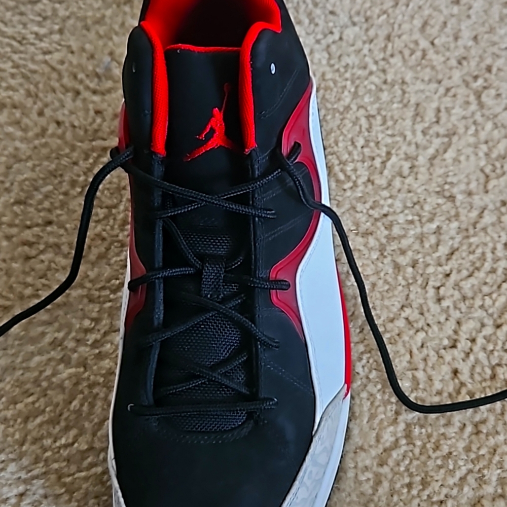Men jordan shoes size 12. Red, black and white.